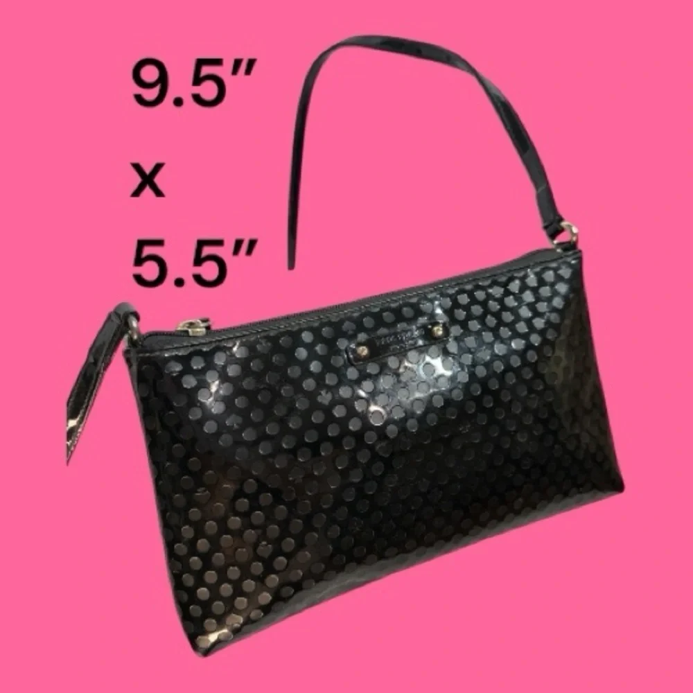 Kate Spade Amy Beale Crossbody or Shoulder Bag Black Patent Leather Zipper Close